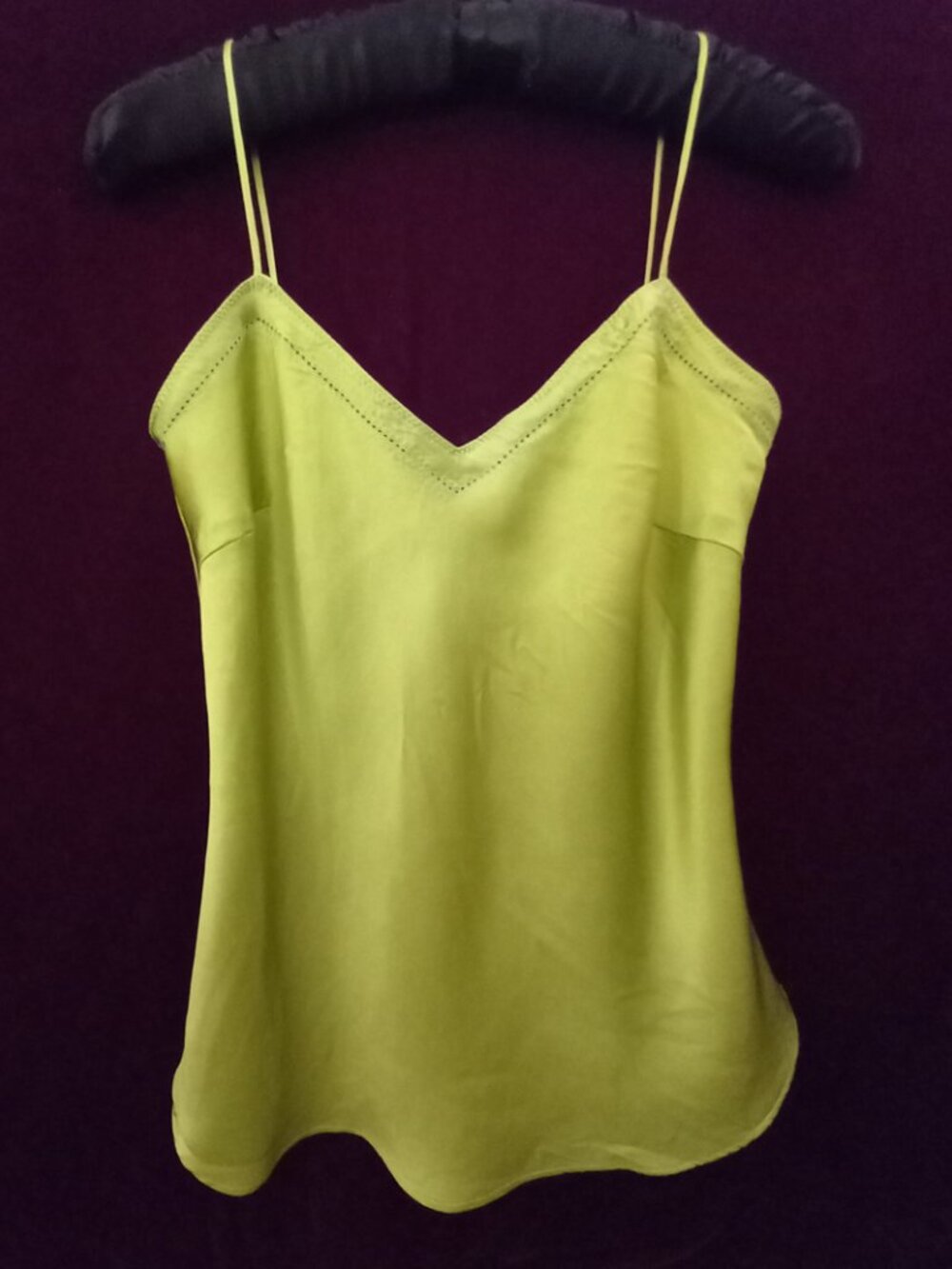J. Crew Vintage 100% Silk Chartreuse Camisole XS
